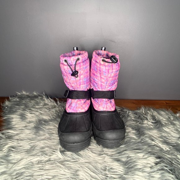 Northside pink plaid snow boots thermolite size 5 - Picture 2 of 5